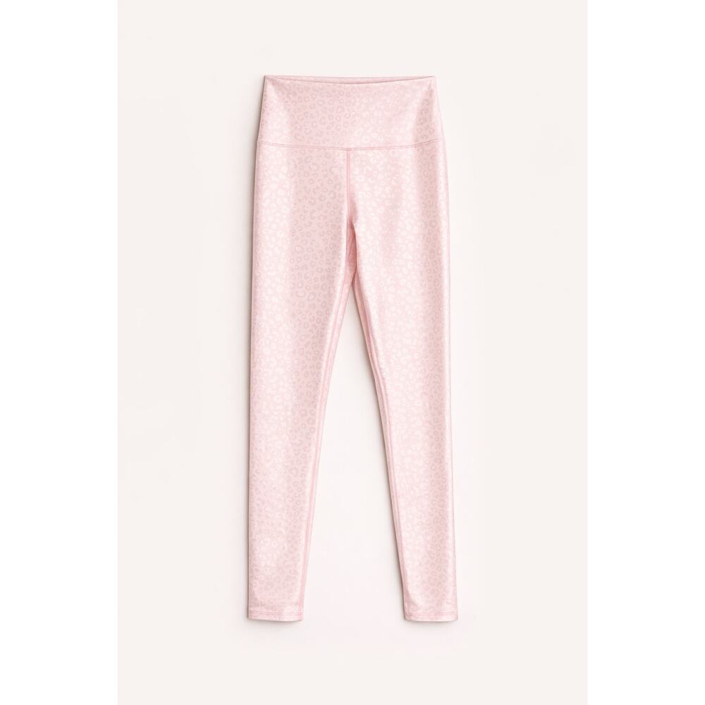 ZYIA Active Baby Pink Metallic Unicorn Leopard Print Mid Rise Womens Leggings 2